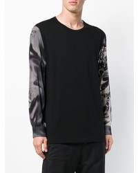 schwarzes bedrucktes Sweatshirt von Yohji Yamamoto