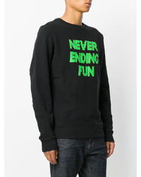 schwarzes bedrucktes Sweatshirt von Tim Coppens