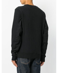 schwarzes bedrucktes Sweatshirt von Tim Coppens