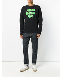 schwarzes bedrucktes Sweatshirt von Tim Coppens