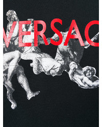 schwarzes bedrucktes Sweatshirt von Versace