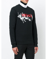 schwarzes bedrucktes Sweatshirt von Versace