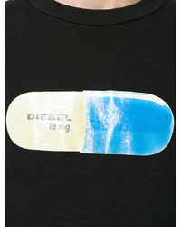 schwarzes bedrucktes Sweatshirt von Diesel