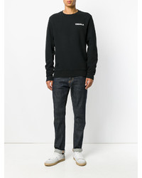 schwarzes bedrucktes Sweatshirt von Tim Coppens