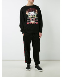 schwarzes bedrucktes Sweatshirt von Marcelo Burlon County of Milan