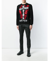 schwarzes bedrucktes Sweatshirt von Philipp Plein