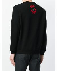 schwarzes bedrucktes Sweatshirt von Philipp Plein