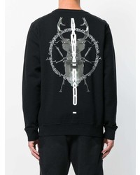 schwarzes bedrucktes Sweatshirt von Marcelo Burlon County of Milan