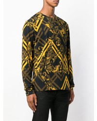 schwarzes bedrucktes Sweatshirt von Versace Jeans