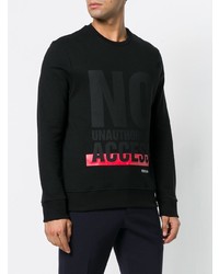 schwarzes bedrucktes Sweatshirt von Neil Barrett