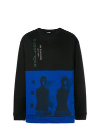 schwarzes bedrucktes Sweatshirt von Raf Simons