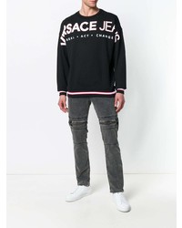 schwarzes bedrucktes Sweatshirt von Versace Jeans