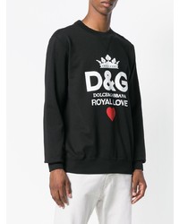 schwarzes bedrucktes Sweatshirt von Dolce & Gabbana