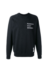 schwarzes bedrucktes Sweatshirt von Satisfy