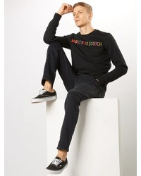 schwarzes bedrucktes Sweatshirt von Scotch & Soda