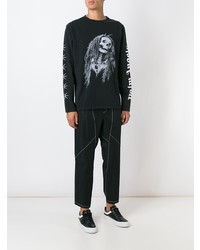 schwarzes bedrucktes Sweatshirt von Palm Angels