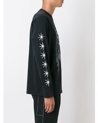 schwarzes bedrucktes Sweatshirt von Palm Angels