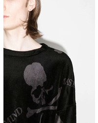 schwarzes bedrucktes Sweatshirt von Mastermind Japan