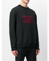 schwarzes bedrucktes Sweatshirt von Drôle De Monsieur