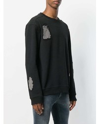 schwarzes bedrucktes Sweatshirt von Just Cavalli