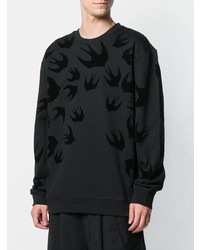 schwarzes bedrucktes Sweatshirt von McQ Swallow