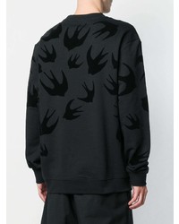 schwarzes bedrucktes Sweatshirt von McQ Swallow