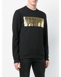 schwarzes bedrucktes Sweatshirt von Versace Jeans