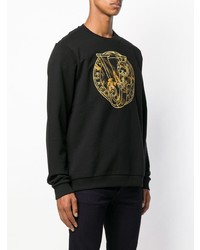 schwarzes bedrucktes Sweatshirt von Versace Jeans