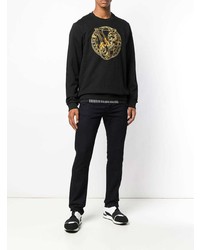 schwarzes bedrucktes Sweatshirt von Versace Jeans