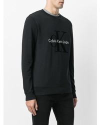 schwarzes bedrucktes Sweatshirt von Calvin Klein Jeans