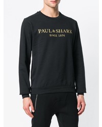 schwarzes bedrucktes Sweatshirt von Paul & Shark
