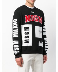 schwarzes bedrucktes Sweatshirt von MSGM