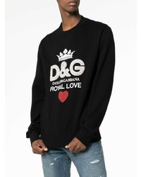 schwarzes bedrucktes Sweatshirt von Dolce & Gabbana