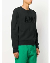 schwarzes bedrucktes Sweatshirt von AMI Alexandre Mattiussi