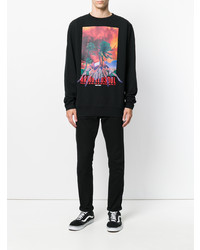 schwarzes bedrucktes Sweatshirt von Marcelo Burlon County of Milan