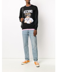 schwarzes bedrucktes Sweatshirt von Moschino