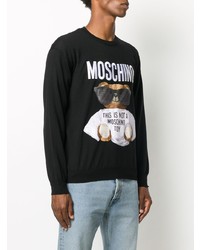 schwarzes bedrucktes Sweatshirt von Moschino