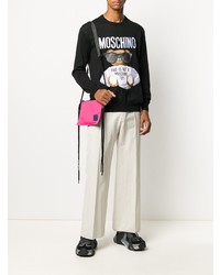 schwarzes bedrucktes Sweatshirt von Moschino