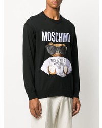 schwarzes bedrucktes Sweatshirt von Moschino