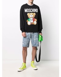 schwarzes bedrucktes Sweatshirt von Moschino