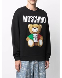 schwarzes bedrucktes Sweatshirt von Moschino