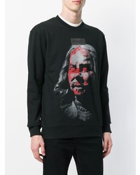 schwarzes bedrucktes Sweatshirt von Newams