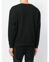 schwarzes bedrucktes Sweatshirt von Balmain