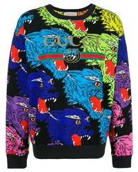 schwarzes bedrucktes Sweatshirt von Gucci