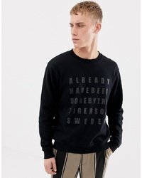 schwarzes bedrucktes Sweatshirt von Tiger of Sweden Jeans