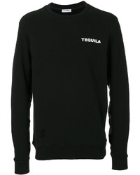 schwarzes bedrucktes Sweatshirt von Tim Coppens