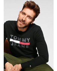 schwarzes bedrucktes Sweatshirt von Tommy Jeans