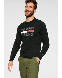 schwarzes bedrucktes Sweatshirt von Tommy Jeans