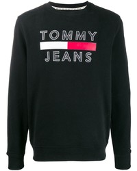 schwarzes bedrucktes Sweatshirt von Tommy Jeans