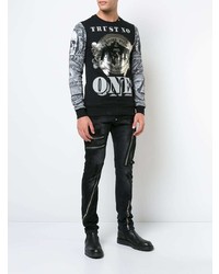 schwarzes bedrucktes Sweatshirt von Philipp Plein